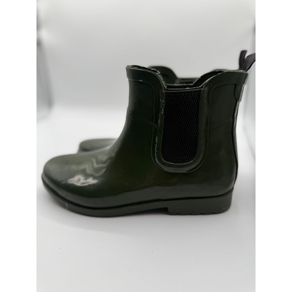 Womens  Rose Olive Green Chelsea Rain Ankle Boots Size 7